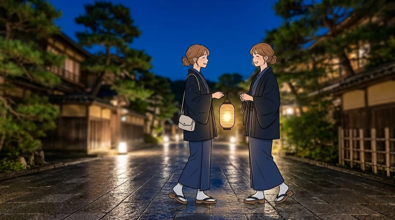 夜の山代温泉を散歩するメリット
