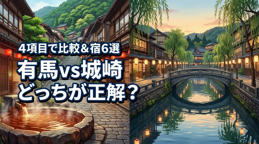 有馬温泉と城崎温泉はどっちがいい？4つの項目で徹底比較したおすすめの宿6選
