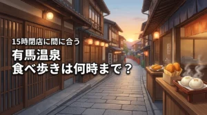 有馬温泉の食べ歩きは何時まで？15時閉店の店多数！時間別おすすめルート