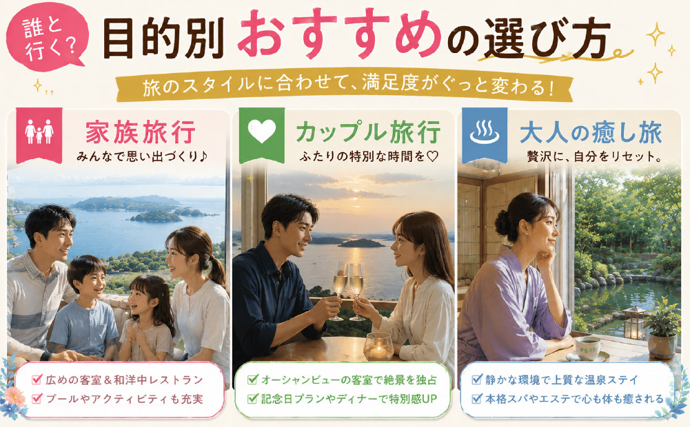 エクシブ鳥羽【本館】【アネックス】【別邸】 目的別の違い