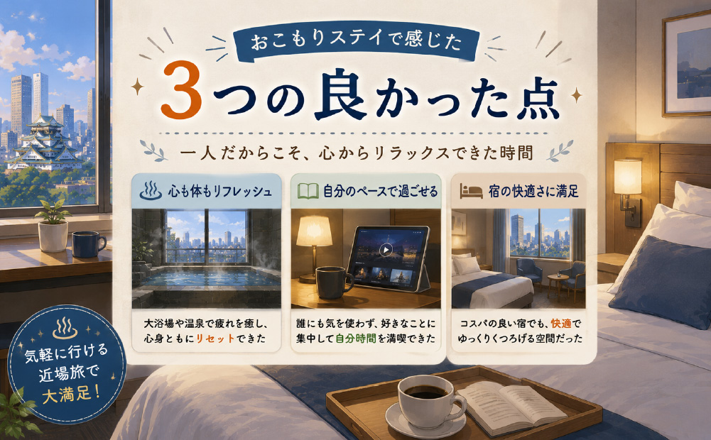 関西で一人でも安いおこもりステイ_3つの良かった点