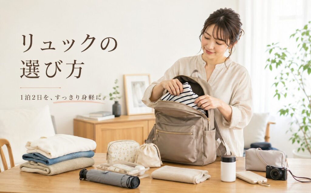 1泊2日の荷物がすっきり収まるリュックの選び方