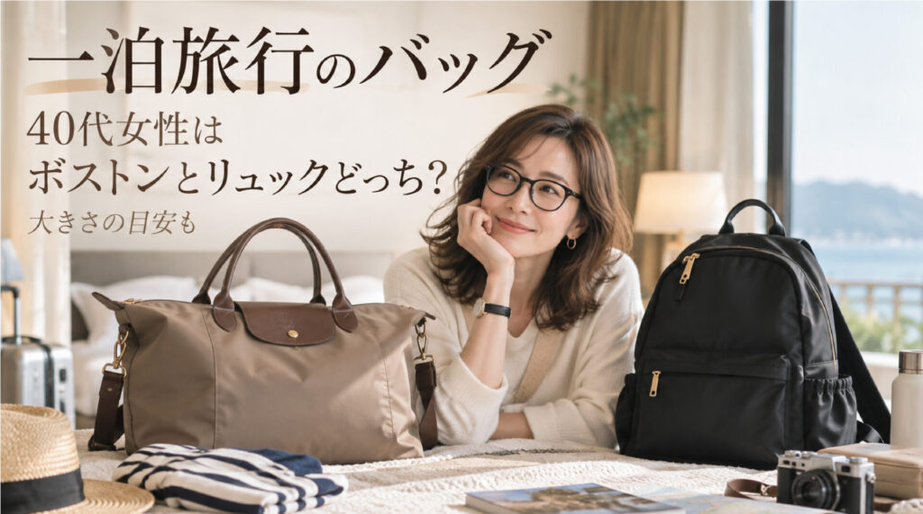 一泊旅行のバッグ、40代女性はボストンとリュックどっち？